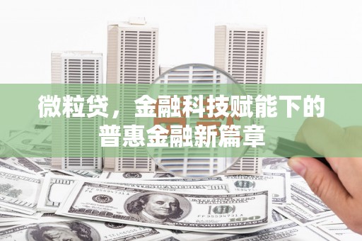 三都微粒贷，金融科技赋能下的普惠金融新篇章