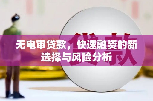 三都无电审贷款，快速融资的新选择与风险分析