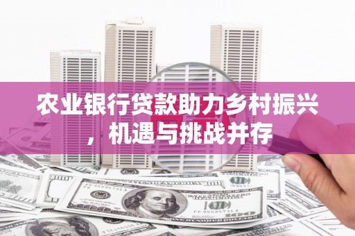 三都农业银行贷款助力乡村振兴，机遇与挑战并存