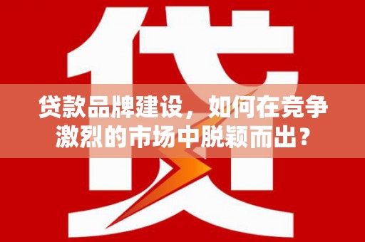 三都贷款品牌建设，如何在竞争激烈的市场中脱颖而出？